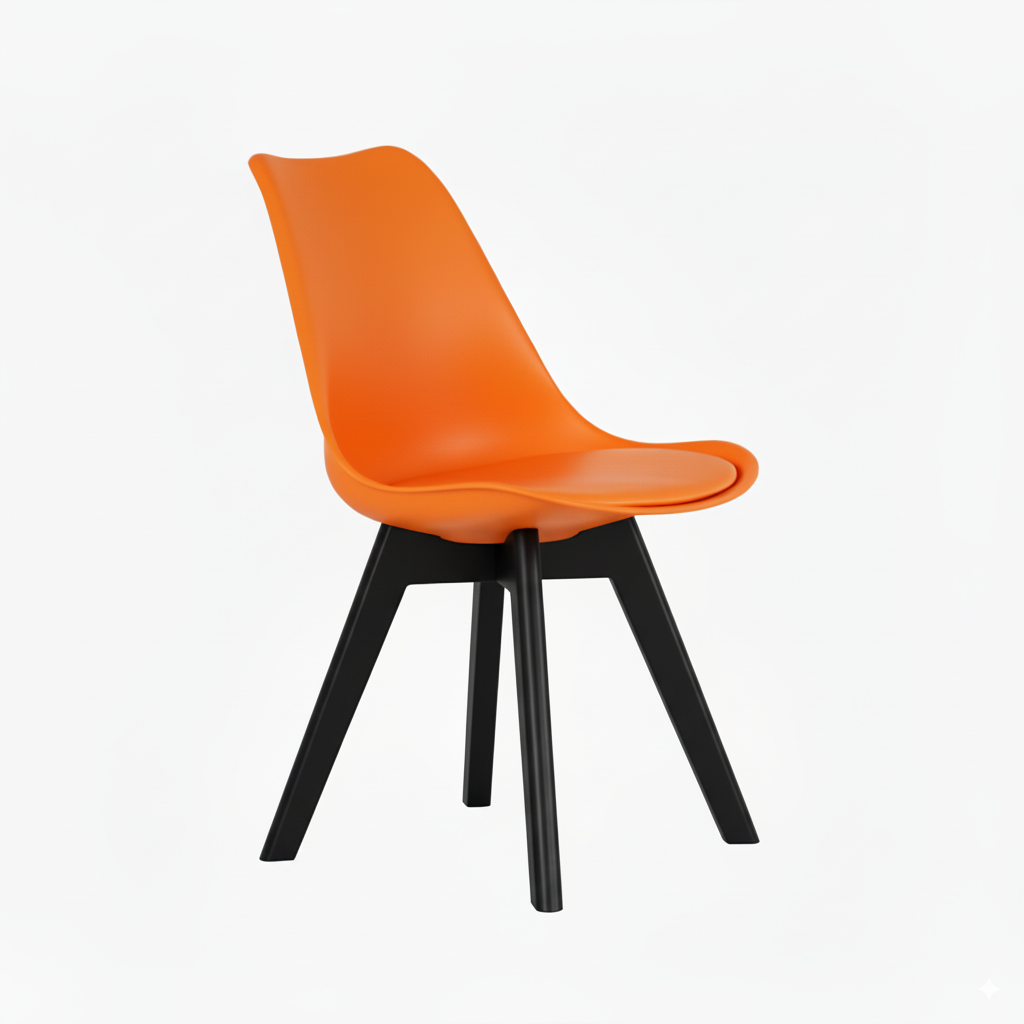Homely Heavy Duty Tulip Chair Orange